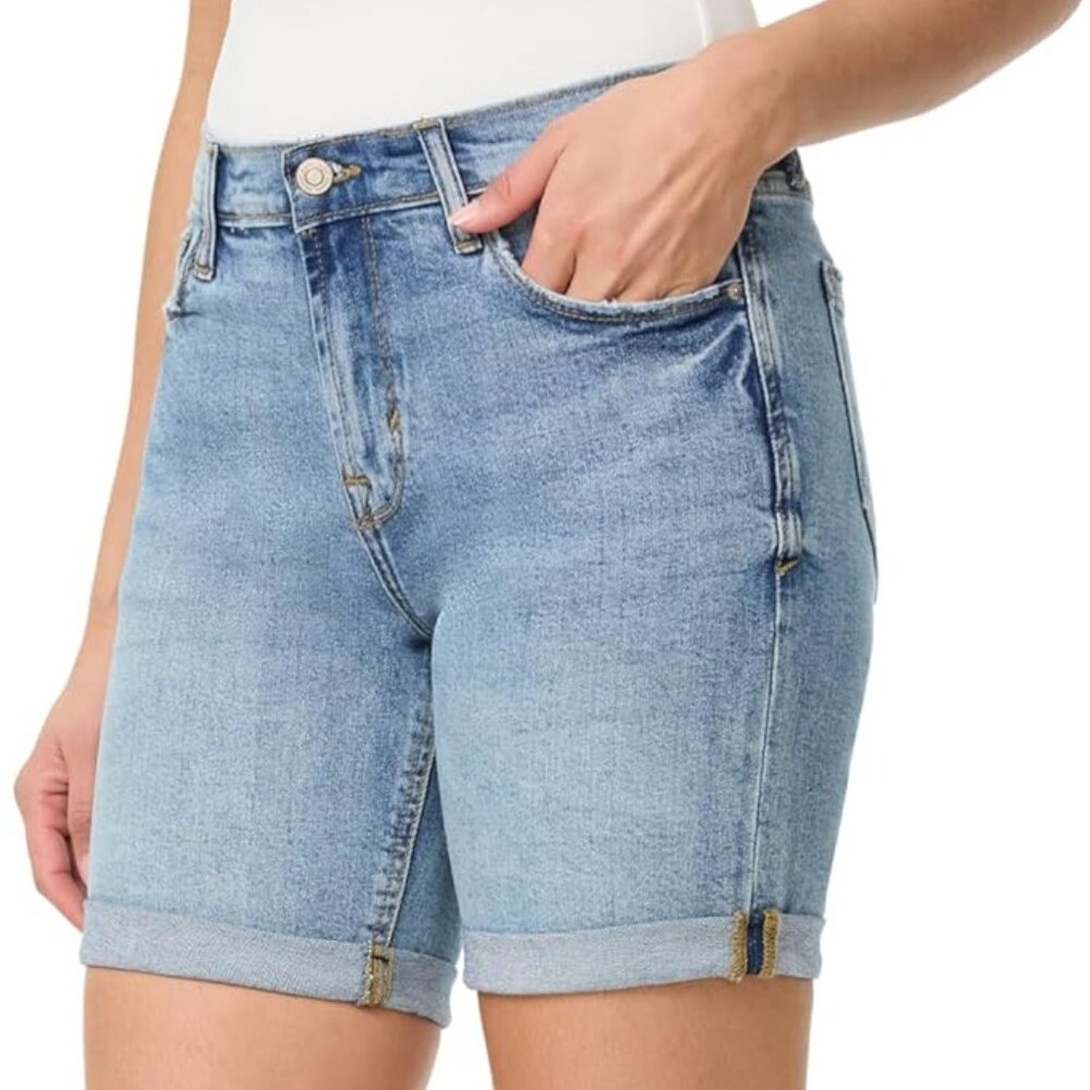 NWT $58 kensie Jeans Women 2/26 The Short 7" inseam Double Roll Cuff Shorts